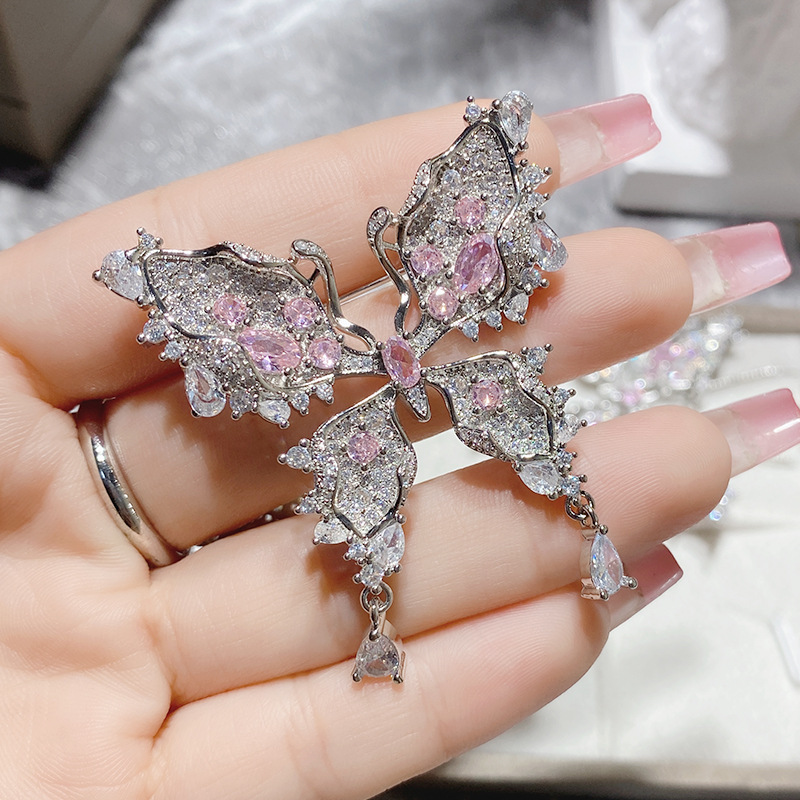 Fashion [diafen Butterfly] Brooch Copper And Diamond Butterfly Brooch