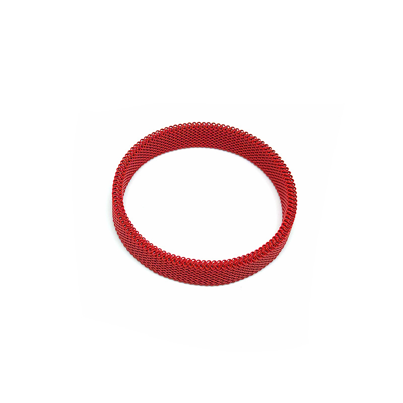 Fashion Red Stainless Steel Elastic Mesh Bracelet