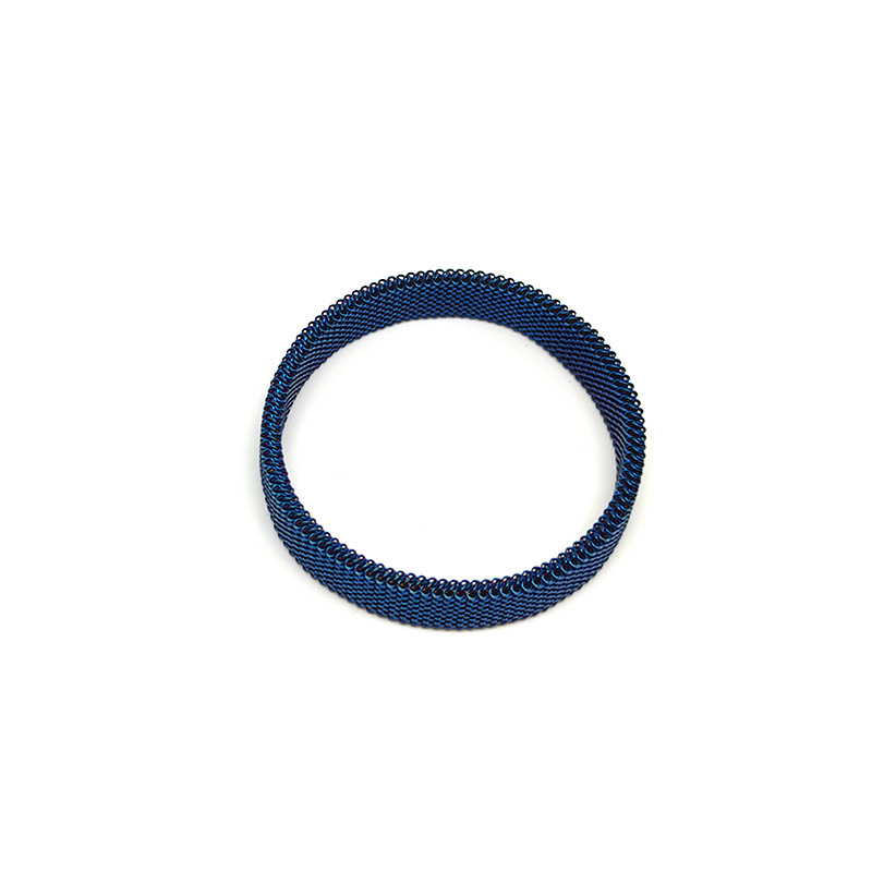 Fashion Blue Stainless Steel Elastic Mesh Bracelet