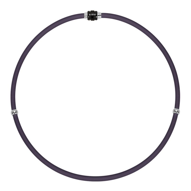 Fashion Black Magnet Dark Purple Silicone Round Collar