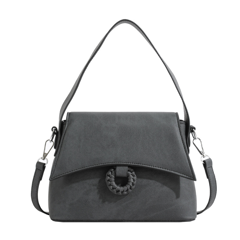 Fashion Black Pu Flap Crossbody Bag