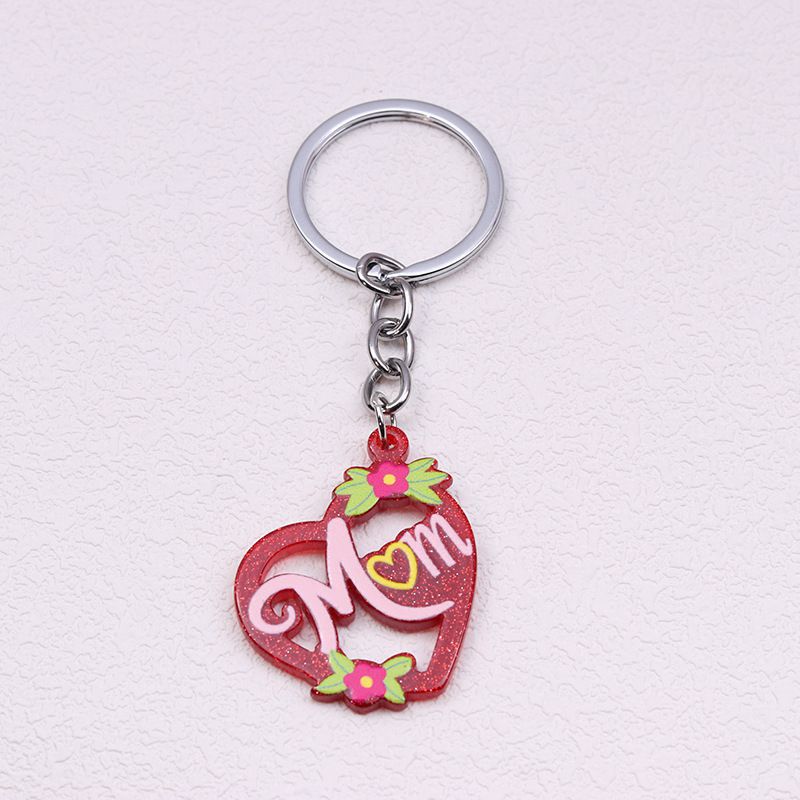 Fashion Flowers And Love-keychain Acrylic Hollow Love Letter Keychain