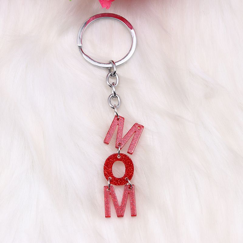 Fashion Red-keychain Acrylic Letter Keychain
