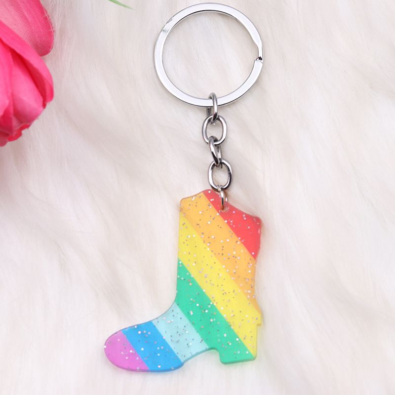 Fashion Shoes-keychain Stainless Steel Geometric Boot Keychain