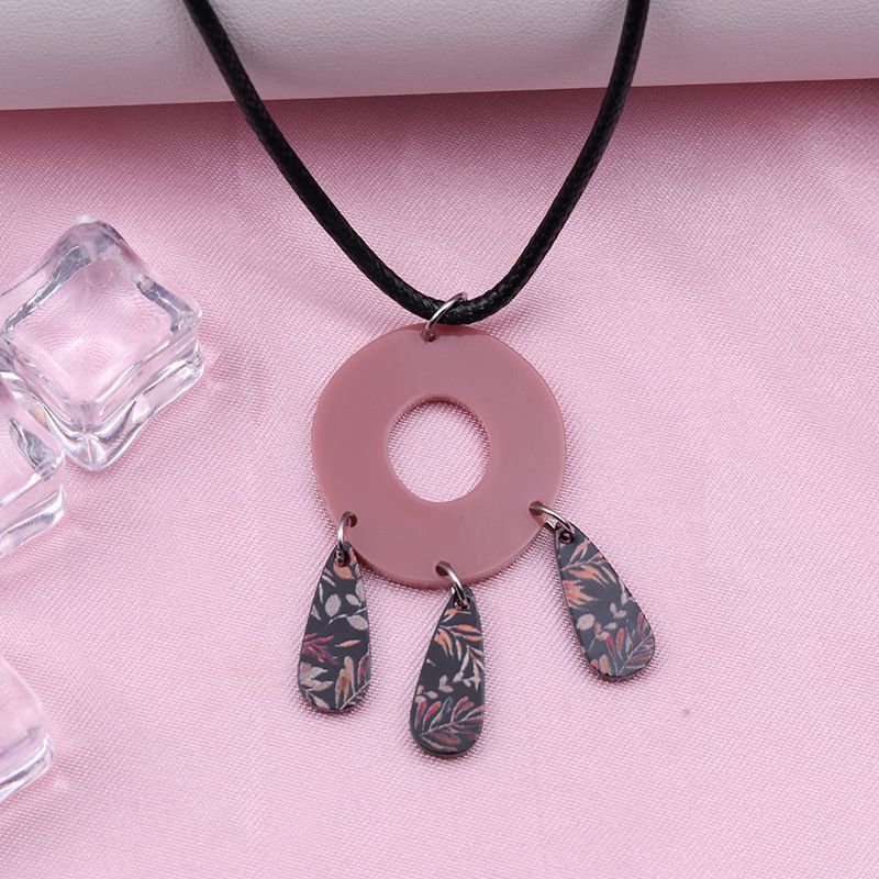 Fashion Brown Hollow-necklace Acrylic Geometric Hollow Necklace