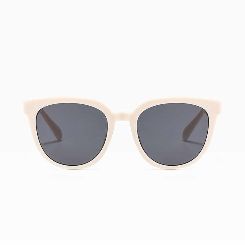 Fashion Beige Gray Slices Cat Eye Large Frame Sunglasses