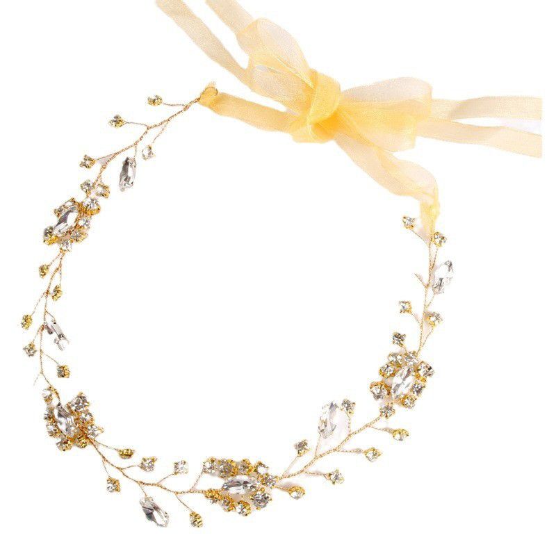 Fashion Gold Geometric Diamond Braided Headband