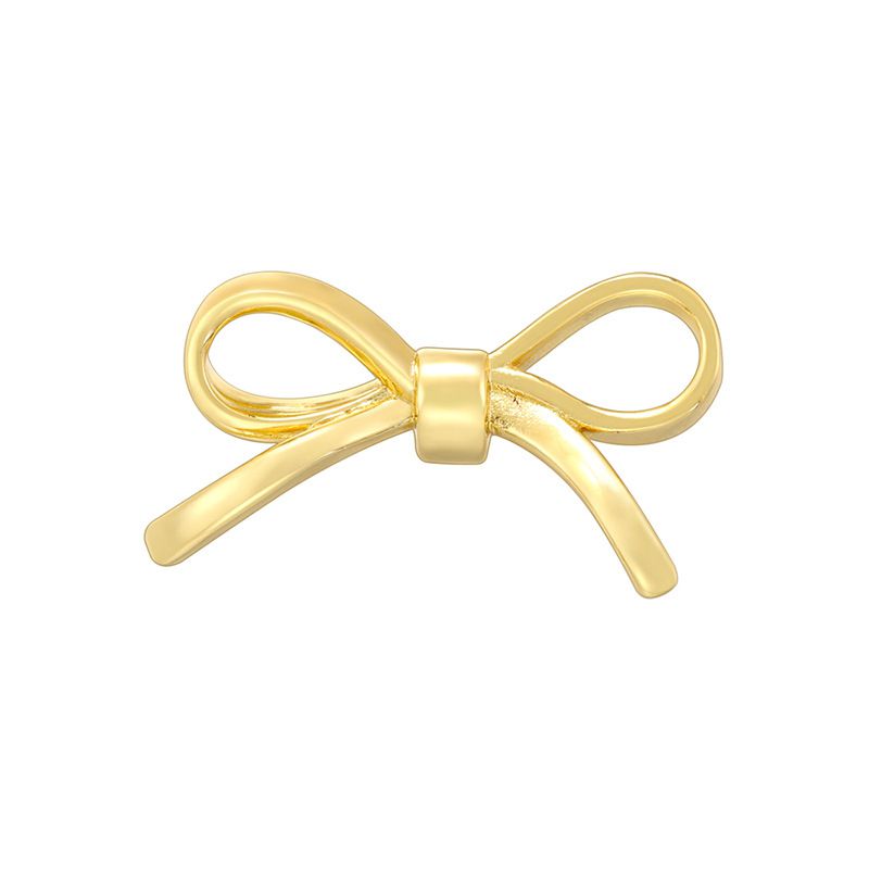 Fashion 6# Gold Plated Copper Bow Earrings