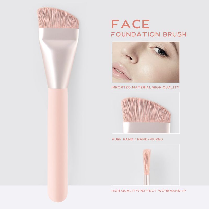 Fashion Pink Nylon Beveled Makeup Brush