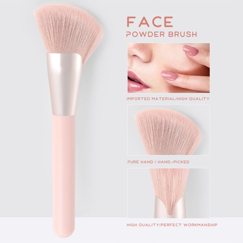 Fashion 1 Pink Powder Brush Nylon Beveled Makeup Brush