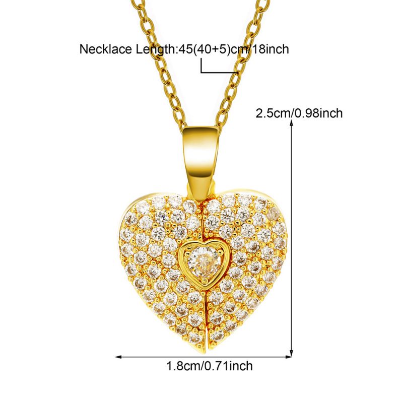 Fashion 2# Copper Diamond Love Necklace