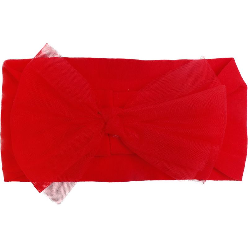 Fashion Red Nylon Mesh Bow Children's Headband