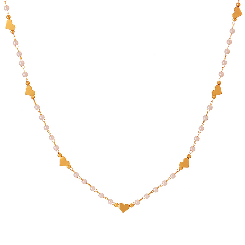 Fashion Golden 1 Copper Love Pearl Necklace