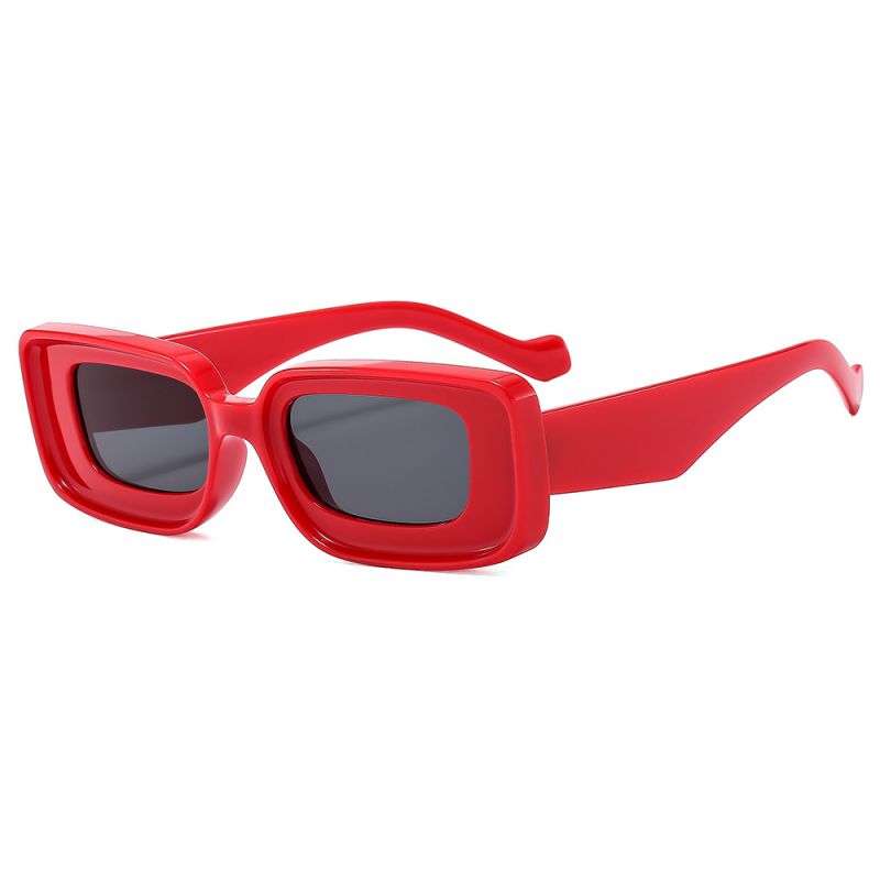 Fashion Red Frame Black And Gray Film Pc Double Layer Square Sunglasses
