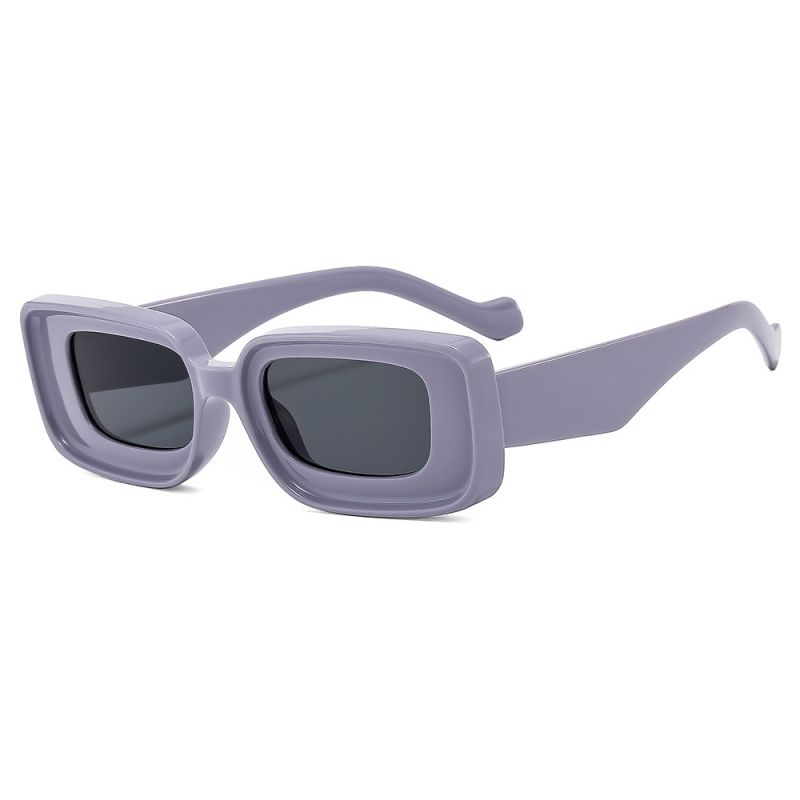 Fashion Gray Purple Frame Black And Gray Film Pc Double Layer Square Sunglasses