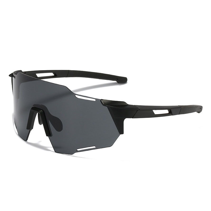 Fashion Black Frame Black And Gray Film Pc Irregular Integrated Sunglasses