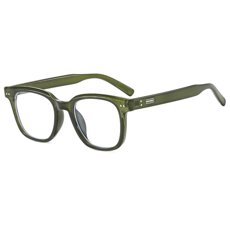 Fashion Turbid Water Green Frame White Tablets Rice Nail Large Frame Sunglasses