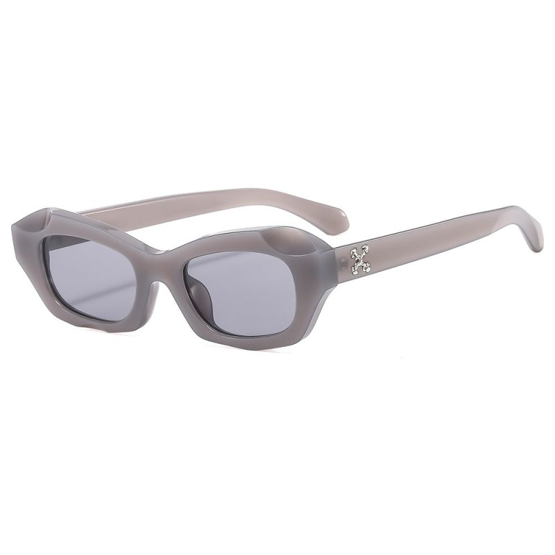 Fashion Jelly Gray Frame Light Gray Slice Pc Irregular Sunglasses