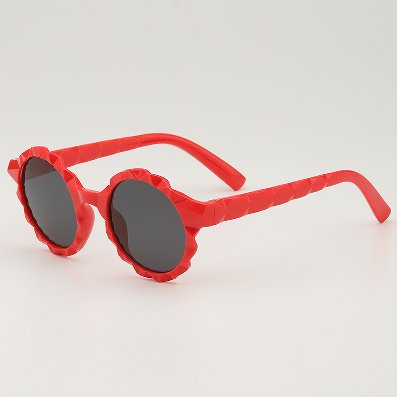 Fashion Red Frame Gray Film Round Frame Children's Sunglasses