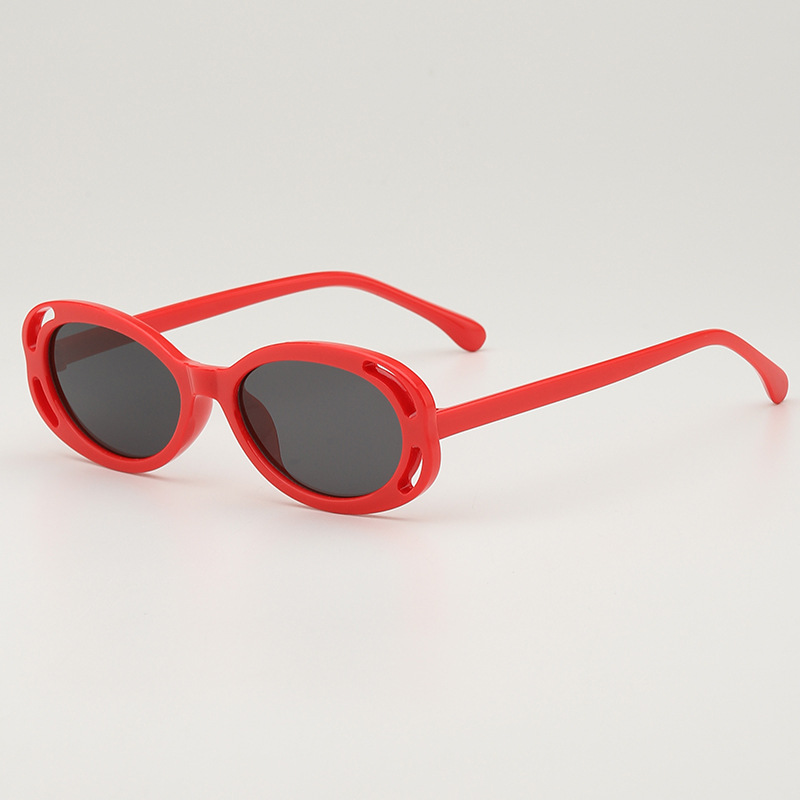 Fashion Red Frame Ac Hollow Oval Children's Sunglasses