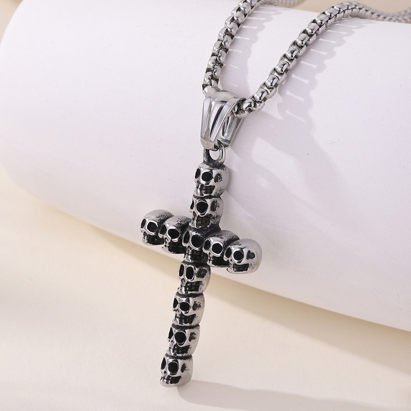 Fashion Cross Titanium Steel Geometric Cross Necklace