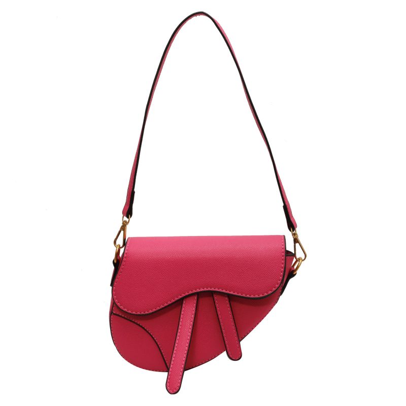 Fashion Rose Red Trumpet Pu Flap Crossbody Bag