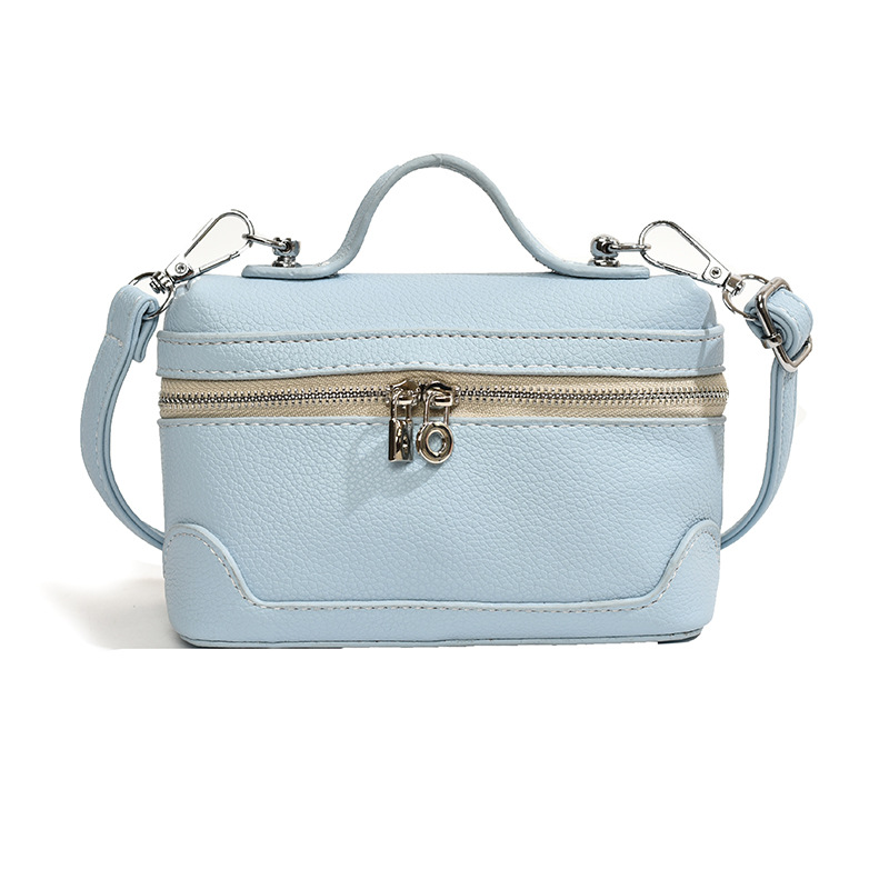 Fashion Blue Pu Large Capacity Crossbody Bag