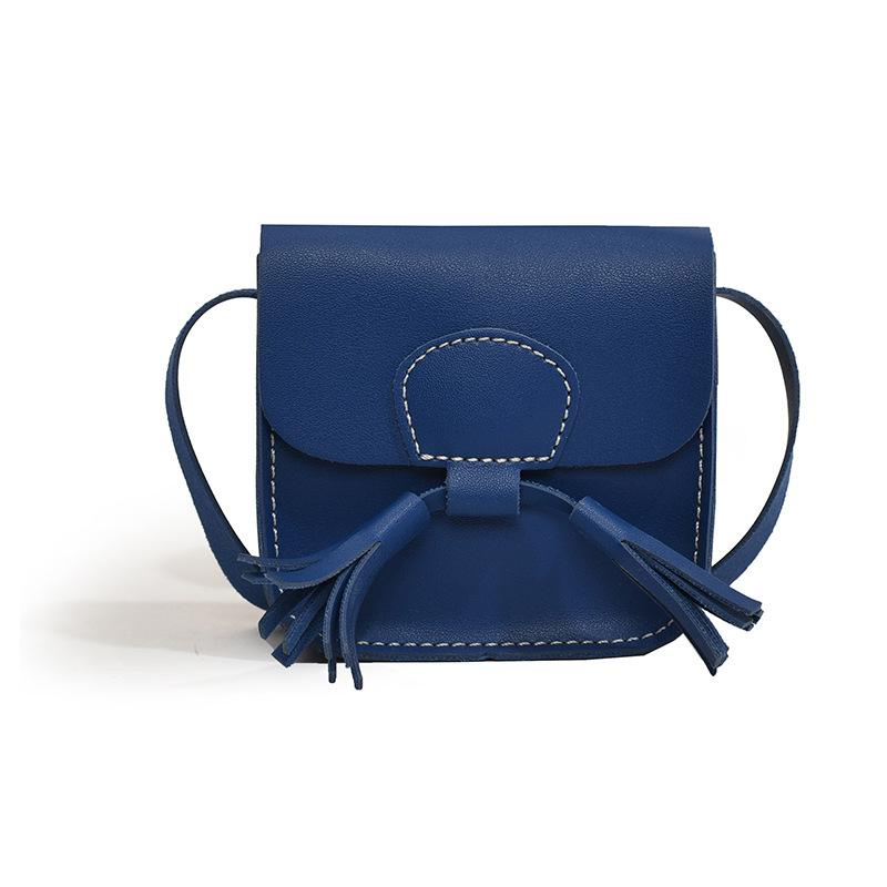 Fashion Blue Pu Flap Crossbody Bag