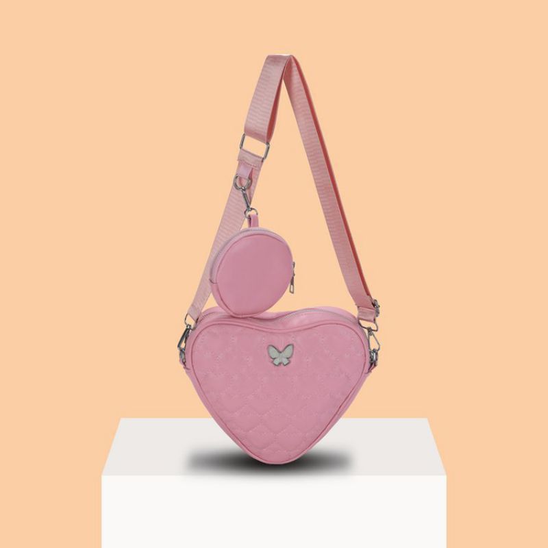 Fashion Pink Pu Love Crossbody Bag