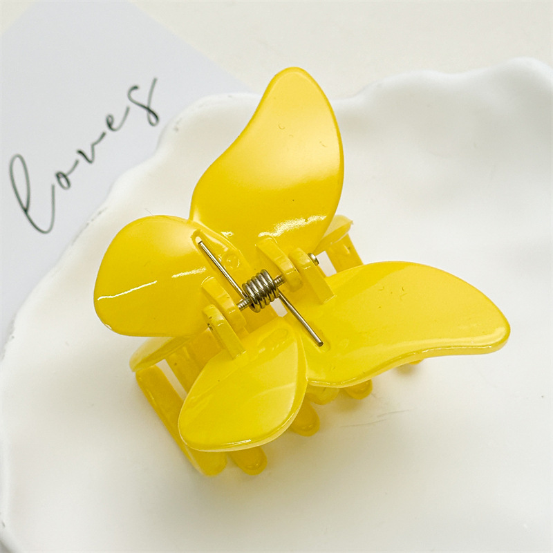 Fashion Bright Yellow Butterfly Resin Butterfly Gripper