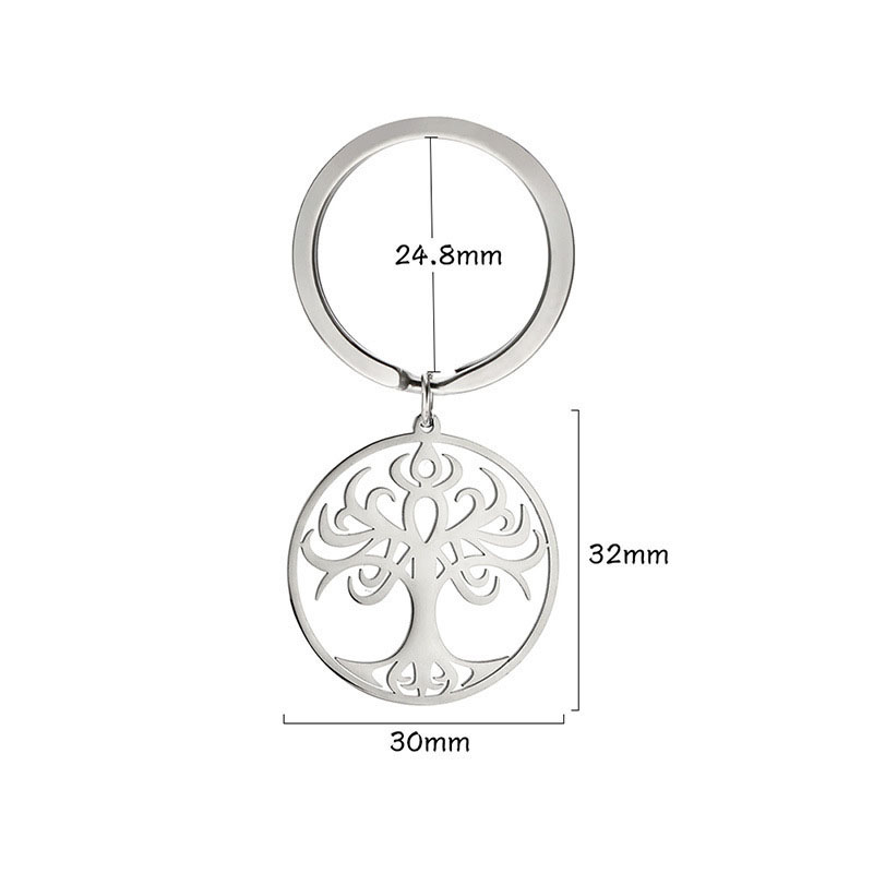 Fashion Style 1 Stainless Steel Tree Of Life Keychain
