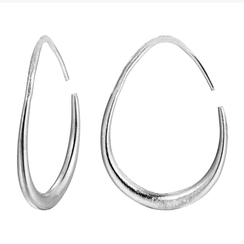 Fashion Silver Alloy Geometric Oval Earrings
