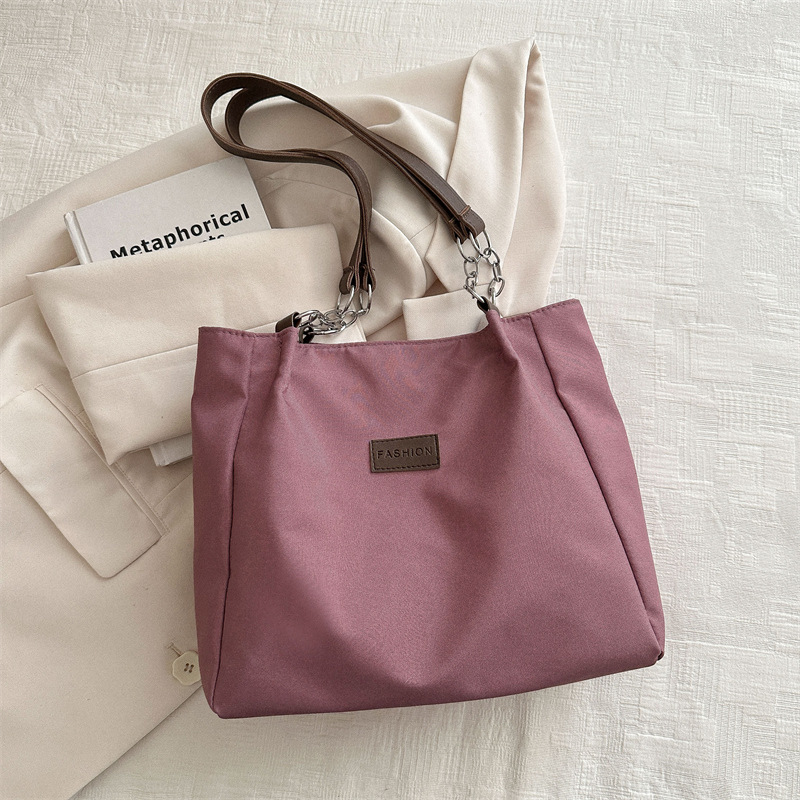 Fashion Purple Nylon Large Capacity Shoulder Bag
