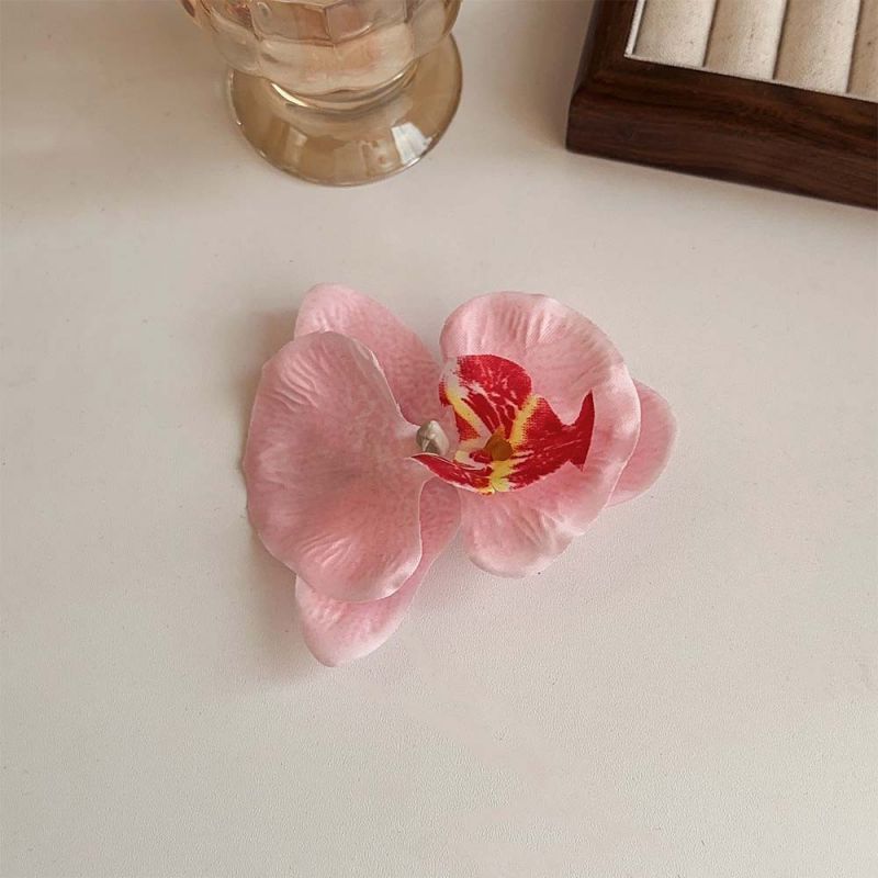 Fashion Water Pink Fabric Phalaenopsis Hairpin