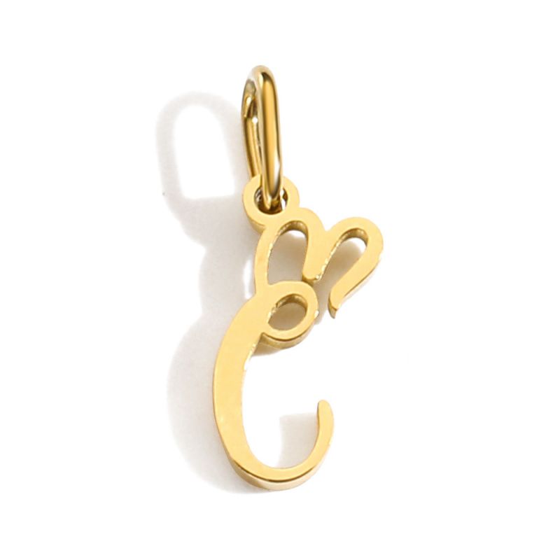 Fashion C-gold Stainless Steel 26 Letter Pendant