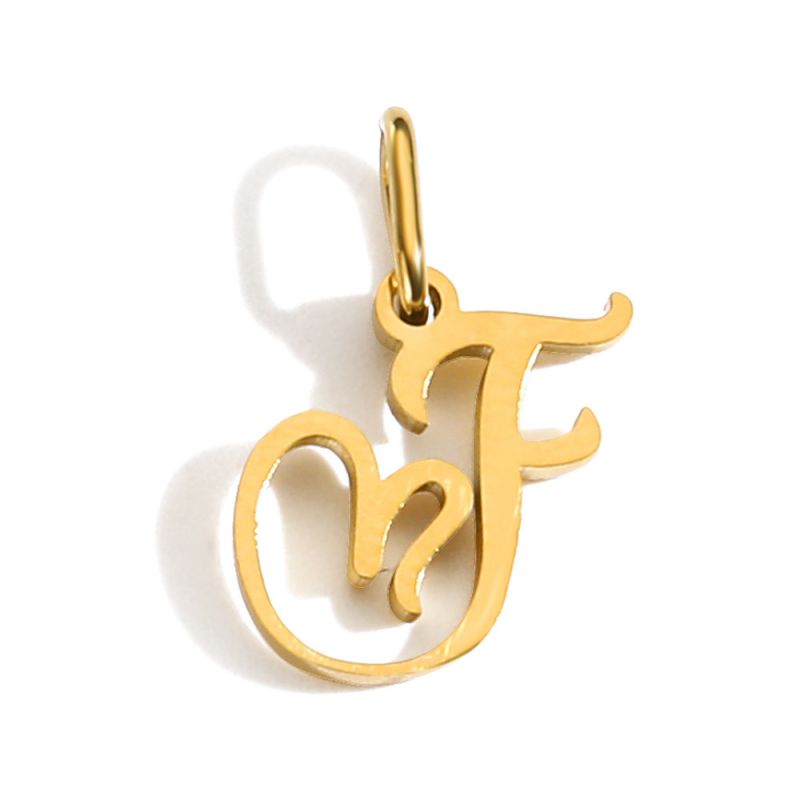 Fashion F-gold Stainless Steel 26 Letter Pendant