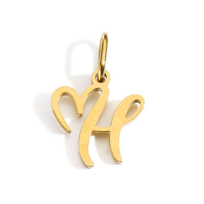 Fashion H-gold Stainless Steel 26 Letter Pendant