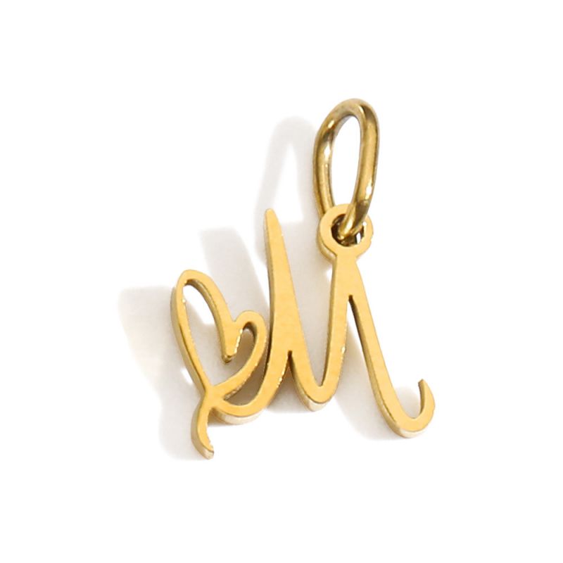 Fashion M-gold Stainless Steel 26 Letter Pendant