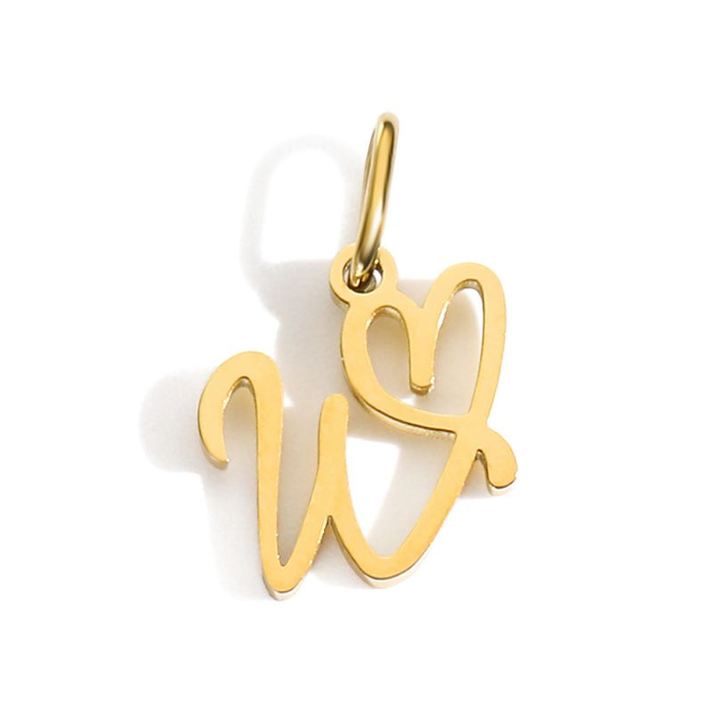 Fashion W-gold Stainless Steel 26 Letter Pendant