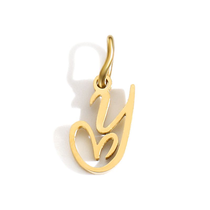 Fashion Y-gold Stainless Steel 26 Letter Pendant