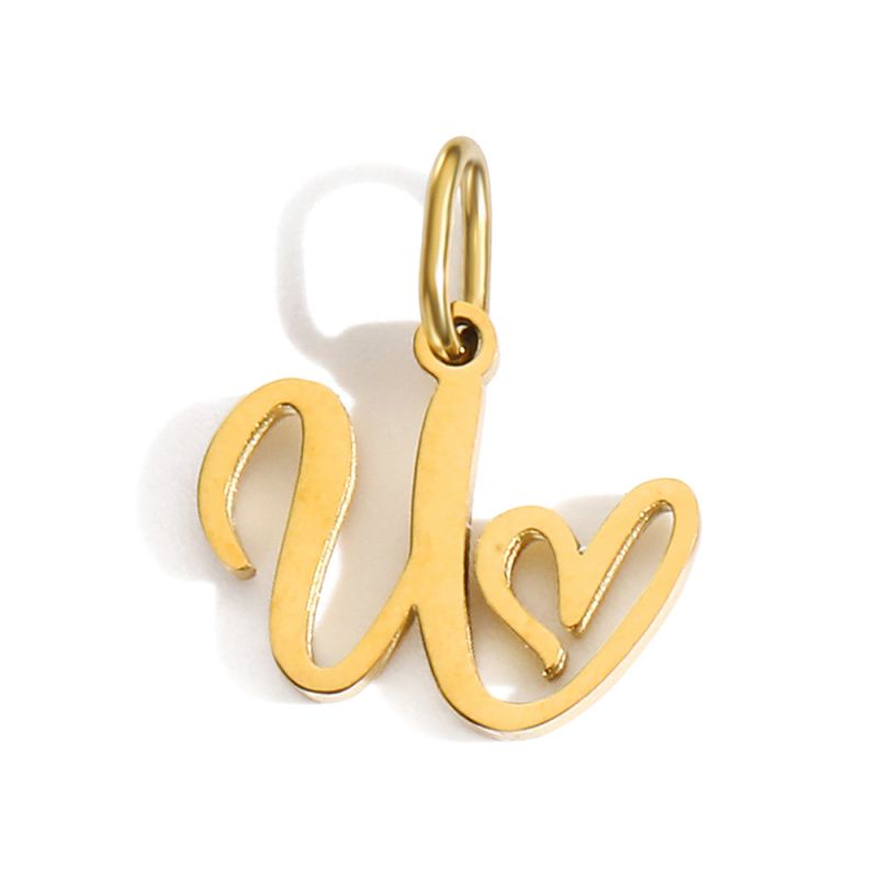 Fashion U-gold Stainless Steel 26 Letter Pendant