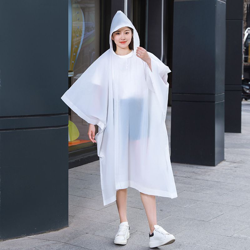 Fashion White Eva Cloak Square Backpack Raincoat