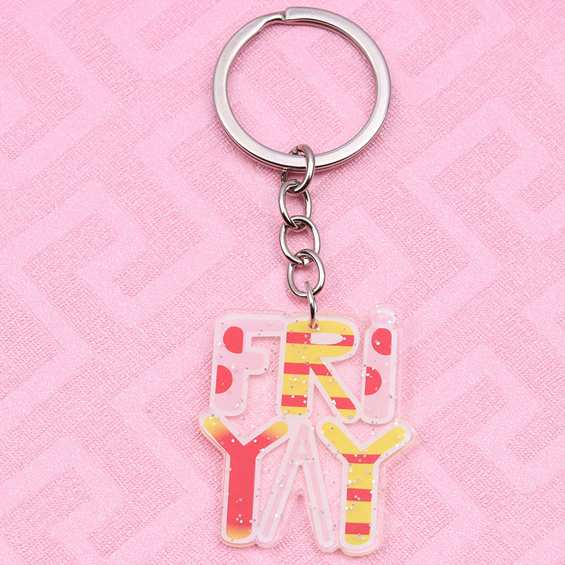 Fashion English Letters-keychain Acrylic Letter Love Keychain