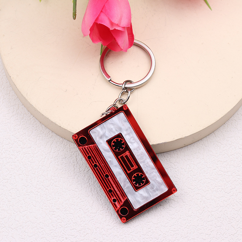 Fashion Red-keychain Acrylic Printed Tape Keychain