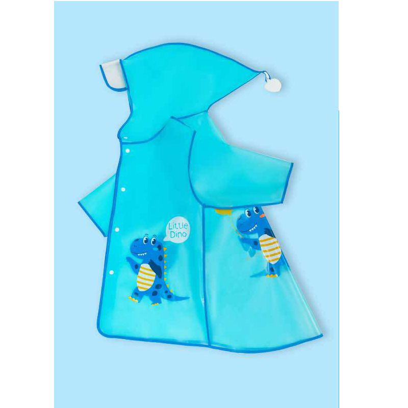 Fashion Blue Dinosaur Eva Children's Hooded Raincoat