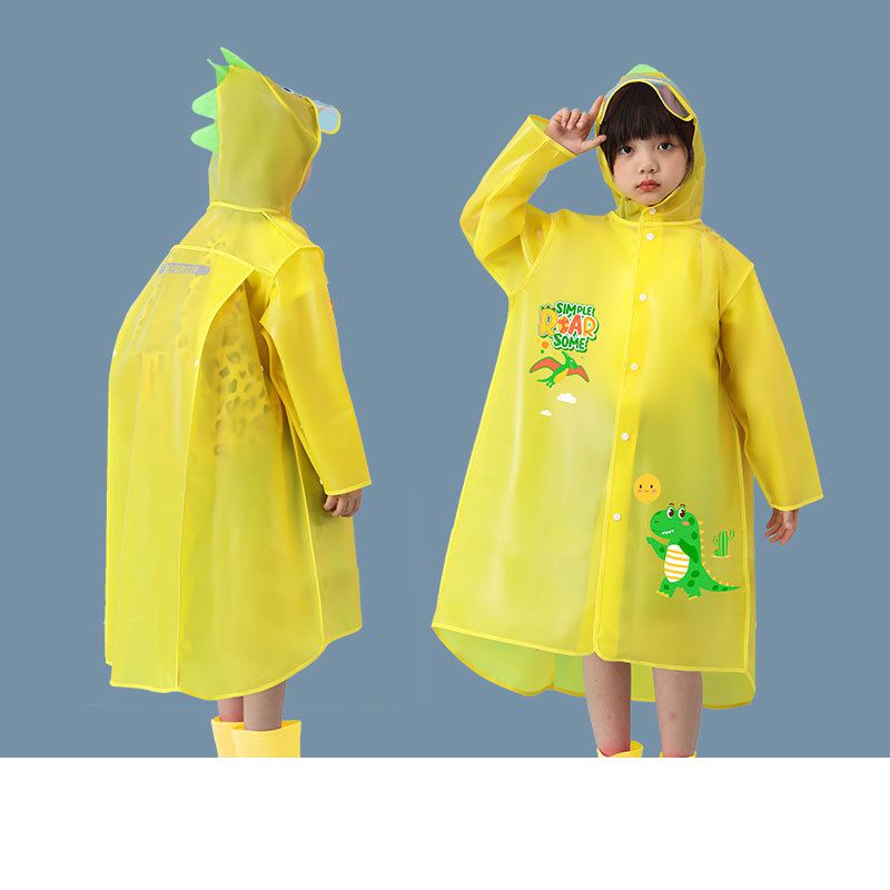 Fashion Yellow Dinosaur Eva Cartoon Children's Raincoat