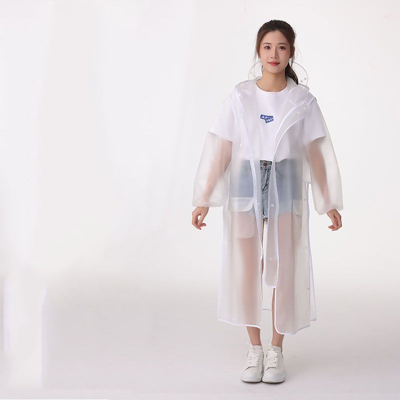 Fashion White White Edge Eva Double Brim Adult Raincoat