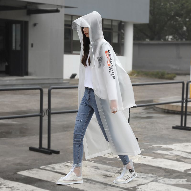 Fashion White Eva Adult Hooded Raincoat