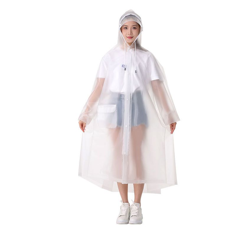 Fashion White (extended Double Brim) Eva Double Brim Adult Raincoat