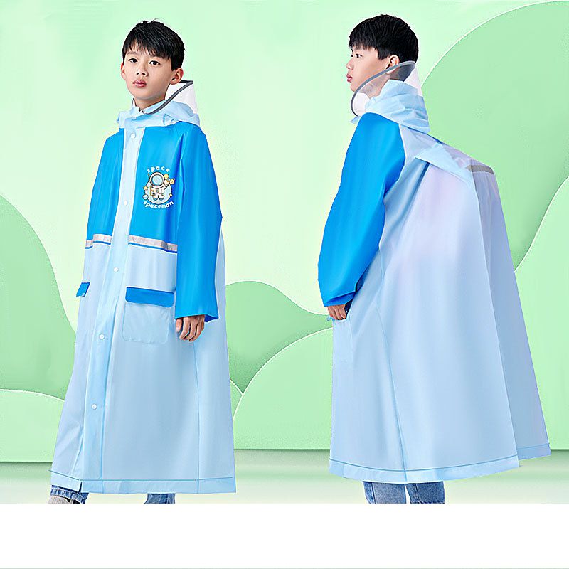 Fashion Aurora Blue Eva Children's Hooded Raincoat
